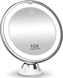 This magnified lighted makeup mirror uses four aaa batteries for a great light source and operation. Amazon Com Koolorbs 10x Magnifying Makeup Mirror With Lights 3 Color Lighting Intelligent Switch 360 Degree Rotation Powerful Suction Cup Portable Good For Tabletop Bathroom Traveling Home Kitchen