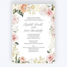 White Blush Rose Gold Floral Wedding Invitation Rose Gold Invitations Rose Gold Wedding Invitations Gold Wedding Invitations
