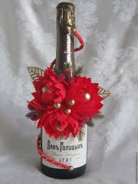 мастер класс по украшению бутылки шампанского на новый год Novogodnee Ukrashenie Dlya Butylki Shampanskogo Flakony Dlya Duhov Butylki Shampanskogo Novogodnie Ukrasheniya