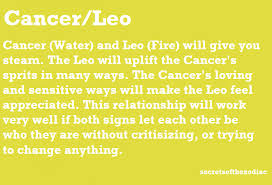 Leo love to be respected and admired, and cancer look for steadiness and emotional happiness. Pin On Zodiac Signs