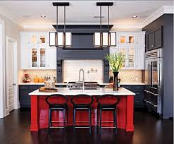Not Sure If I Can Handle The Red Island But I Like The White Charcoal And Red Combo Color Scheme Kitchen Design Color Red Kitchen Island Kitchen Design