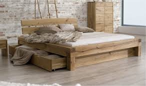 Optez pour un lit avec rangement et gagnez de l'espace ! Lit 2 Places Avec Tiroir En Chene Naturel Letto 180x200 Non Avec 1 Seul Tiroir Lit Bois Lit Bois Massif Lit Bois Lit Rangement