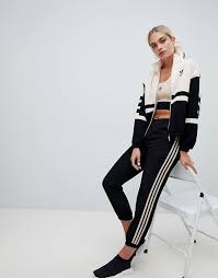 Adidas Originals Three Stripe Cuffed Sweat Pants In Black Adidas Originals Adidas Originals Aa 42 Cuffed Joggers In Black And Beige Ropa Ropa Deportiva Ropa Deportiva Adidas