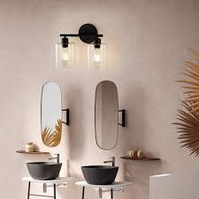 Walmart.com has been visited by 1m+ users in the past month Wishstern Black Bathroom Vanity Light Farmhouse Bathroom Lighting Fixtures Over Bath Makeup Mirror Wall Sconce With Clear Glass Shades