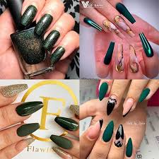 Green nail art is a great way to bring out the very best in style as the color green is one of the most vibrant and mood setting colors that can be used for nails. Dark Green Nails Ideas To Consider For 2020 Stylish Belles