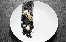 Color Around Black Food Plating Plated Desserts Dessert Plating