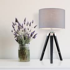 The choice of purple lamps is rather unlimited this year. Black Wood Chrome Table Lamp With Grey Shade Value Lights