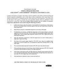 Firing Procedures Chart Jensen Dental