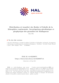 Distribution et transfert des fluides à léchelle de la lithosphère  continentale. Investigations géochimique et géophys