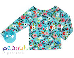 Long Sleeve Raglan Shirt Sewing Pattern • PDF Sewing Pattern • Baby, Kid,  Toddler, Infant, Child • Peanut Patterns Victoria #96