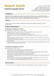 Check spelling or type a new query. Assistant Language Teacher Resume Samples Qwikresume