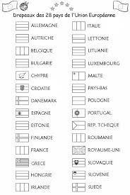 Drapeaux Des 28 Pays Membres De L Union Europeenne Exercice Cm1 Geographie Drapeau