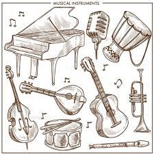 Saxophones can only play a single note at a time. Musical Instruments Vector Sketch Icons Collection Musical Instruments Drawing Sketch Icon Music Drawings