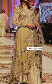 Golden Crinkle Chiffon Suit Buy Pakistani Designer Fashion Dress Pakistani Party Wear Dresses Designer Anarkali Dresses Pakistani Fancy Dresses