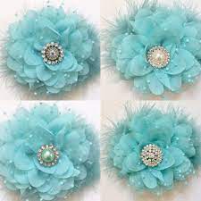 Shop Spring Aqua Blue Lace Chiffon Hair Flower Clip By Fancy Girl Boutiquenyc Handmade Fancy Hair Bows Bridal Hair Flower Clip Flower Girl Hair Bows