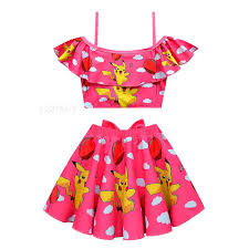 2~10year Pikachu Girls Swimwear Two Pieces Girls Swimsuit High Quality Kids  Bikini Sets Falbala Children Beach Wear | Fruugo NO