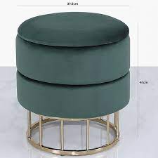 Use it in a living room or family room to contain controllers, remotes or toys or place it in a read customer reviews and ratings about carbon loft hackback velvet forest green round storage ottoman at overstock. Forest Green Velvet And Gold Metal Round Storage Ottoman Stool Picture Perfect Home