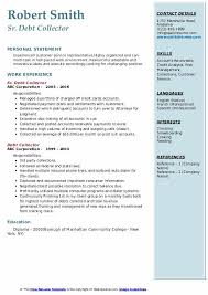 Debt Collector Resume Samples Qwikresume