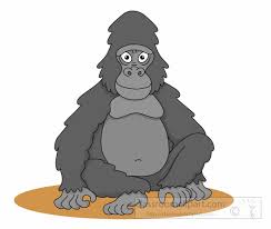 Gorilla sitting down vector cartoon clipart. Gorilla Clipart Clipart Large Gorilla Sitting Clipart 6125 Classroom Clipart