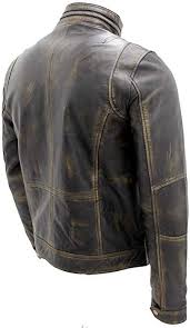 Men S Black Warm Vintage Brando Leather Biker Jacket Xs At Amazon Men S Clothing Store Distressed Leather Jacket Leather Jacket Men Stylish Leather Jacket