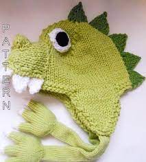 Knitting Pattern Animal Hat Dinosaur Hat Dragon Hat Earflap Etsy In 2021 Knitted Hats Hat Knitting Patterns Dragon Hat