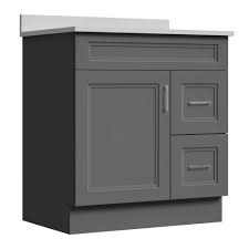 Charcoal gray plastic patio raised garden bed kit with watering system and casters; Magick Woods Elements Stratton 30 W X 21 D Gray Bathroom Vanity Cabinet At Menards
