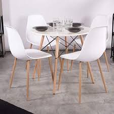 But finding the right dining chair set for your dining room or breakfast nook can be a challenge. Greenforest Dining Chairs Set Of 4 Mid Century Modern Kitchen Chairs Plastic Seat And Back Side Chair With Metal Legs White In Dubai Uae Whizz Chairs