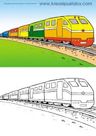 Contoh mewarnai gambar kereta api untuk mewarnai kereta api yang saya gambar dengan pemandangan alam yang cantik anak anak bisa dibebaskan menggunakan warna. Contoh Gambar Mewarnai Gambar Kereta Api Indonesia Kataucap