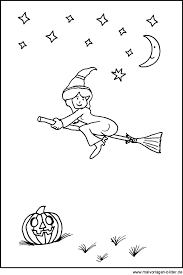 Ausmalbild Zu Halloween Von Einer Hexe Malvorlagen