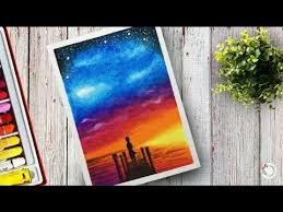 Cara mudah menggambar pemandangan malam dan siluet dengan crayon dan cara gradasi warnanya. Contoh Gambar Mewarnai Pemandangan Alam Dengan Krayon Kataucap