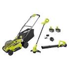 18V ONE+ HP Brushless 16in Lawn Mower, Blower, and Trimmer Kit with (2) 4.0 Ah Batteries and Charger P1114 Ryobi