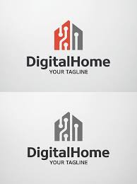 Digital Home Smart Home Logo Template Home Logo Logo Design Custom Logo Design
