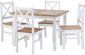 Lumisource® hydra metal and wood adjustable bar table in antique metal/brown. Salvador Dining Set In White Table With 4 Chairs