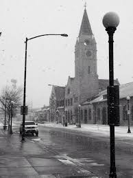 Downtown Cheyenne Wyoming On A Snowy Morning This Is The Clock Tower At The Train Depot Photographie Photos Art