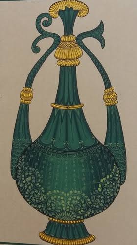 Hand-Painted Rajasthani Miniature Art - Watercolor on Paper, 7x11 Inches | Attractive Traditional Design, Without Frame, Classical Style at 1500.00 INR in Kishangarh | Azhar Art Gallery