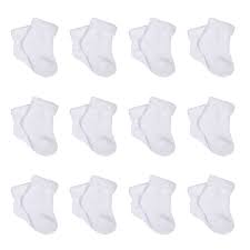 Gerber Baby 12-Pair Sock Bundle, White, Preemie