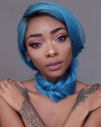 No longer is blue hair relegated to just the smurfs and 2003 scene kids, because thanks to a growing boredom with traditional beauty, trends like pom pom makeup, transformer nails. Jewels Tumblr Blue Hair Long Hair Braid Hairstyles Make Up Eye Makeup Eyeliner Eye Shadow Eyebrows Eyelashes Pink Lipstick Lipstick Henna Wheretoget