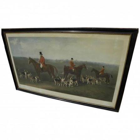 Large fine English mid 19th century fox hunt print engraving after Edward Robert Smythe (item #1423303)