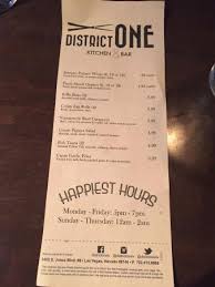 119 w seneca st # 7. Joke Of A Happy Hour Menu Picture Of District One Kitchen And Bar Las Vegas Tripadvisor