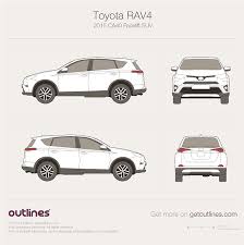 Although toyota reinforced the structure in later model years on the driver side to improve occupant protection in small overlap frontal crashes, no such changes were made on the passenger. 2015 Toyota Rav4 Ca40 Facelift Suv Drawings Download Vector Blueprints Outlines