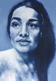 Charcoal painting of mom's hairstyle