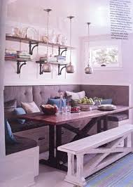 Breakfast Nook With Pendant Lights And Shelves Above Dining Room Small Kitchen Nook Home Kitchens