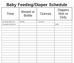 Feeding And Diaper Chart Printable Danabi