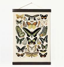 Vintage Canvas Butterfly Hanging Poster Handmade Loves