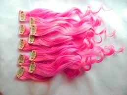 Pastel pink clip in hair extensions. Hot Pink 100 Human Hair Extensions Double Wefted Clip In Pink Hair Extensions Colored Hair Extensions Pink Hair Clips