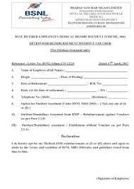 Bsnl Option Form For Reimbursement Without Voucher Option Form Medical Voucher