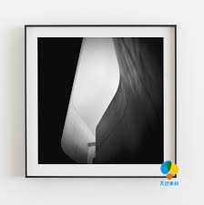 国外画芯黑白极简建筑光与影装饰画画芯素材高清电子档