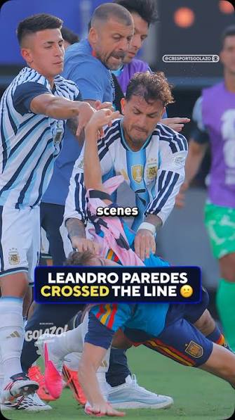 Leandro Paredes had a scuffle with Spanish players after the whistle 😳, #fifaworldcup #argentina | CBS Sports Golazo | Facebook