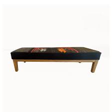Featuring black mid&#45;century style hairpin legs, this standout piece is truly one of a kind. Vintage Greek Kilim Bench Anthologist