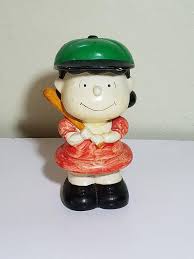 Rare Lucy Peanuts Gang Baseball Bat Coin Piggy Bank Japan 1971 Peanuts Gang Baseball Bat Coins